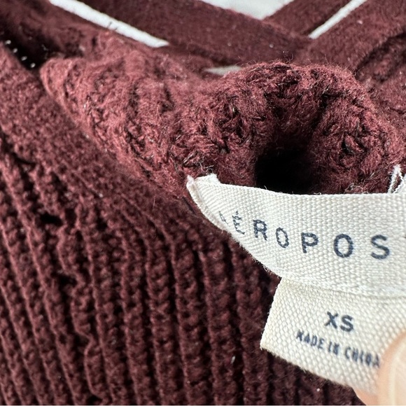Aeropostale Maroon Crisscross-Back Sweater – Size XS - Picture 4 of 6